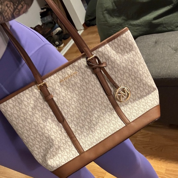 Michael Kors Tan and Brown Signature Tote - Picture 2 of 2